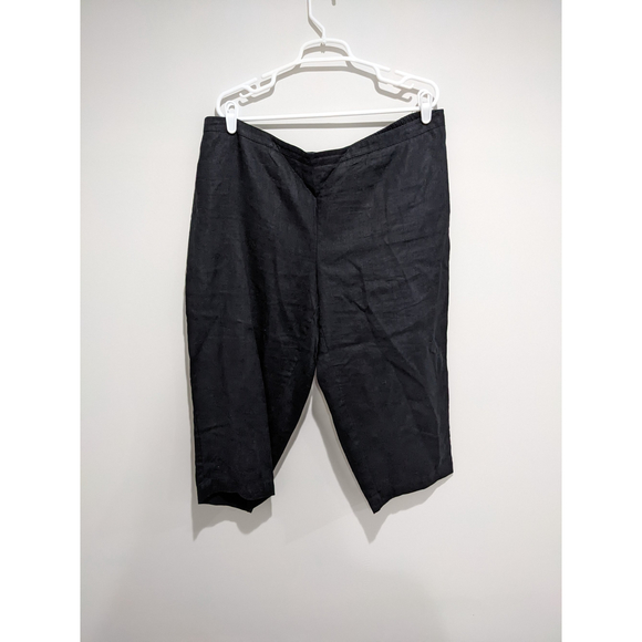 Chico's Pants - Chicos Black 100% Linen Crop Pants Size 3 (US 16)